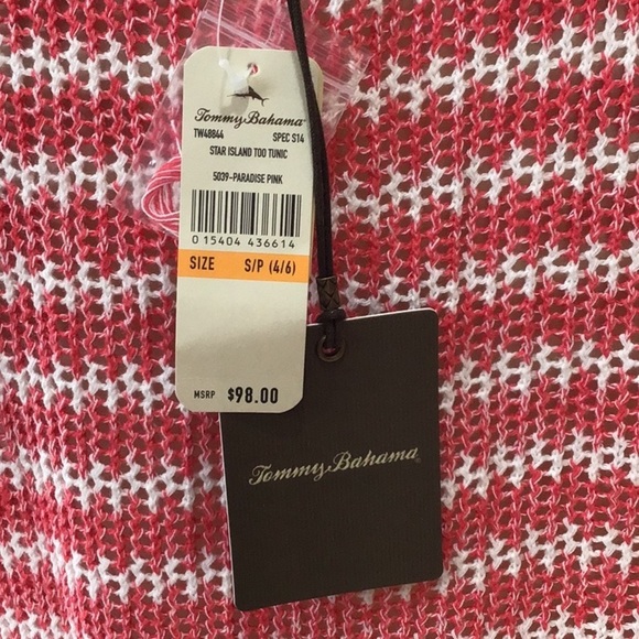 Tommy Bahama Star Island Linen Blend Crochet Too Tunic Paradise Pink Cov… - Picture 5 of 6